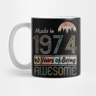 Vintage 1974 Made In 1974 46th Birthday 46 Years Old Gift Mug